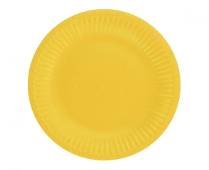 Talerzyki papierowe jednokolorowe żółte 18 cm 6 szt