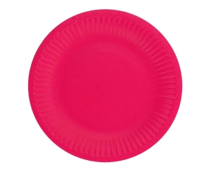 Talerzyki papierowe jednokolorowe magenta 18 cm 6 szt