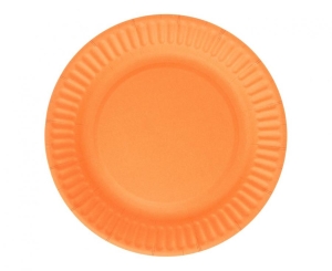 Talerzyki papierowe pomarańczowe 18 cm 6 szt