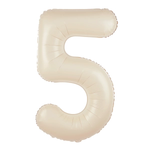 Balon foliowy cyfra 5 kremowy 100cm