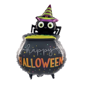 Balon foliowy Pająk i kociołek Halloween 51x79cm