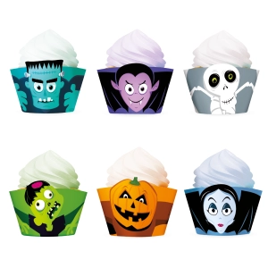 Papilotki do babeczek Halloween Monsters 6szt. zestaw