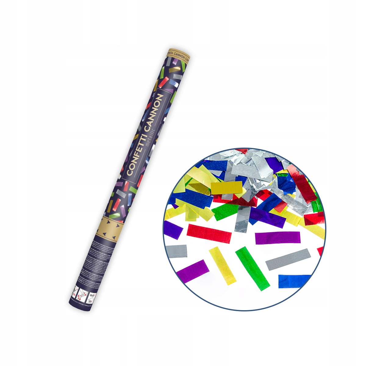Tuba strzelająca konfetti kolorowe 60 cm
