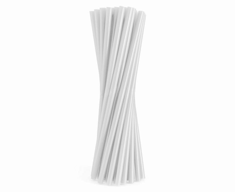 Słomki plastikowe białe 200 szt